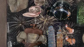 nightlife, sky scrappers, and disco ball